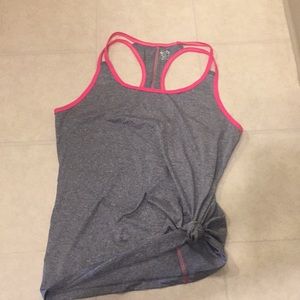 Pink and gray workout tank